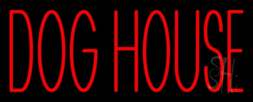 Dog House Block Neon Sign