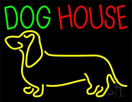 Dog House With Logo Neon Sign