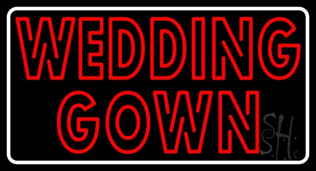 Double Stroke Wedding Gown Neon Sign