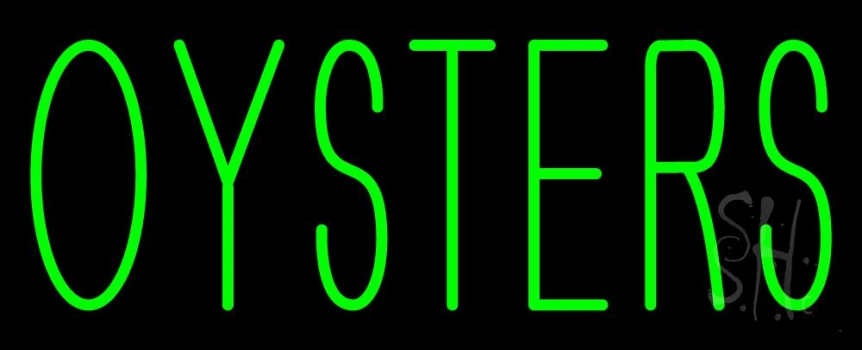Green Oyster Block Neon Sign