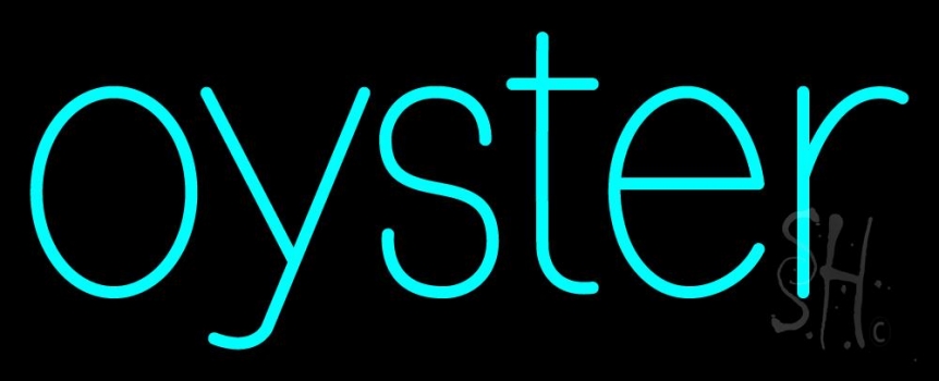 Oysters Turquoise Neon Sign