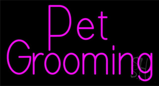 Pink Pet Grooming Neon Sign