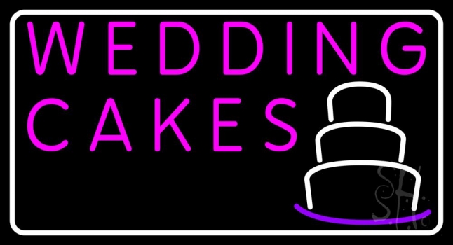 Pink Wedding Cakes Neon Sign