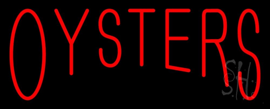 Red Oysters Block Neon Sign