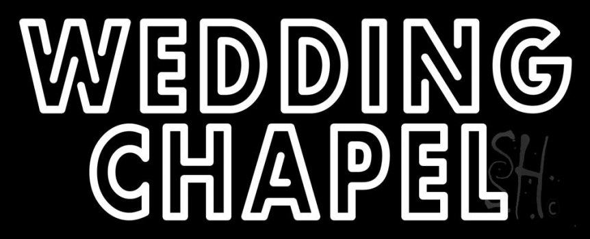 White Double Stroke Wedding Chapel Neon Sign