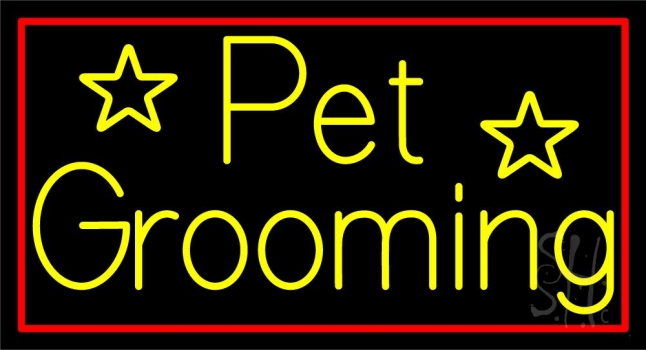 Yellow Pet Grooming 1 Neon Sign