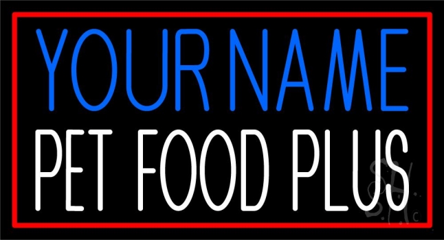 Custom Pet Food Red Border Neon Sign