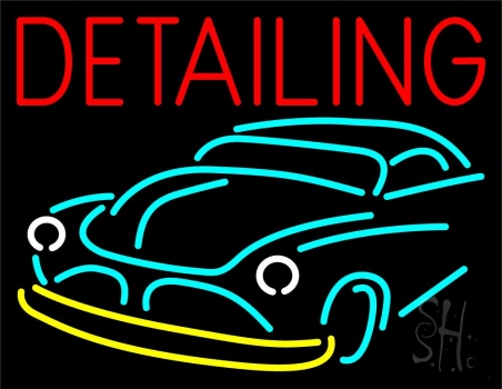 Detailing With Car Logo Neon Sign