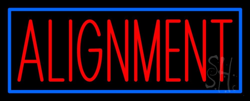 Red Alignment Blue Rectangle 1 Neon Sign