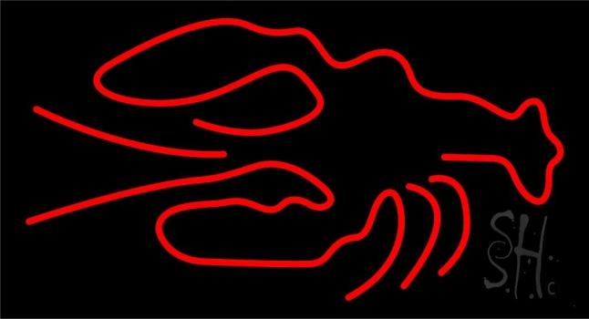 Red Logo Lobster Neon Sign