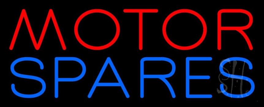 Red Motor Blue Spares 2 Neon Sign