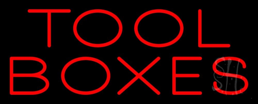 Red Tool Boxes 2 Neon Sign
