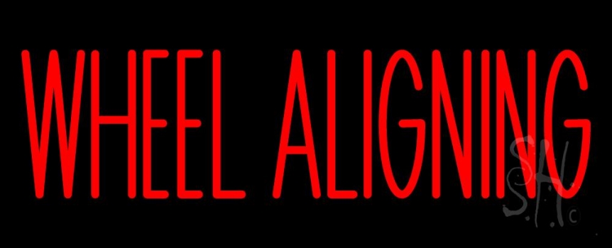 Red Wheel Aligning Neon Sign