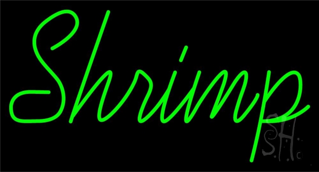 Shrimp Cursive Neon Sign