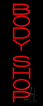 Vertical Red Body Shop 1 Neon Sign