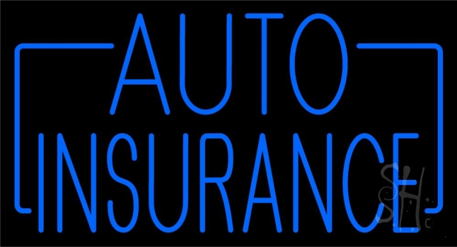 Blue Auto Insurance Neon Sign
