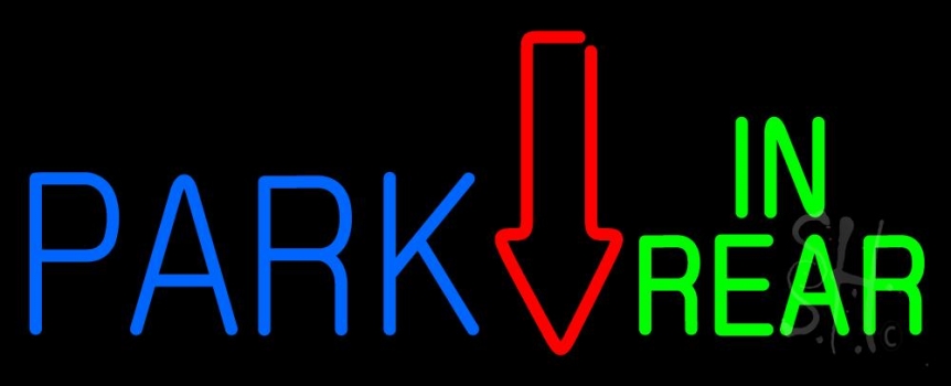 Blue Park Green In Rear Neon Sign