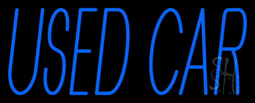 Blue Used Car Block Neon Sign
