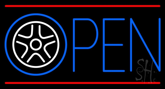 Car Open Red Lines Neon Sign