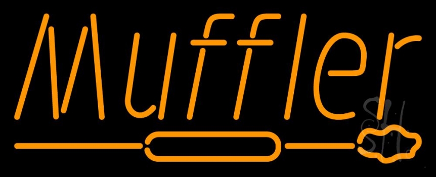 Orange Muffler With Logo Neon Sign