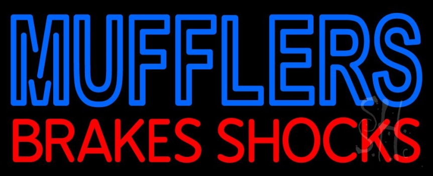 Blue Mufflers Red Brakes Shocks Neon Sign