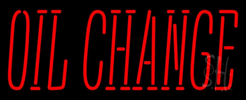 Red Oil Change Neon Sign