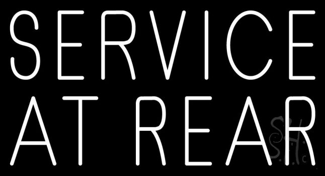 Service At Rear Neon Sign
