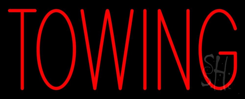 Red Towing Neon Sign