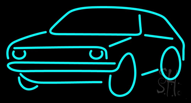 Turquoise Car Logo Neon Sign