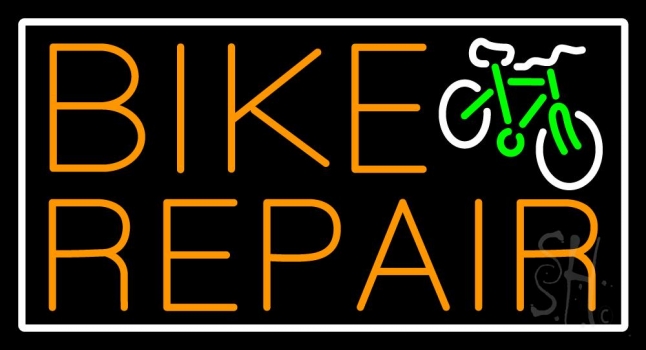 Bike Repair With Logo Neon Sign