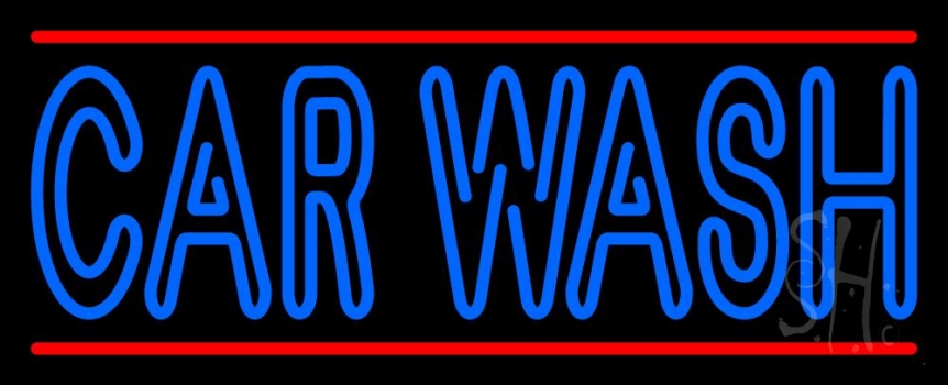 Blue Double Stroke Car Wash 3 Neon Sign
