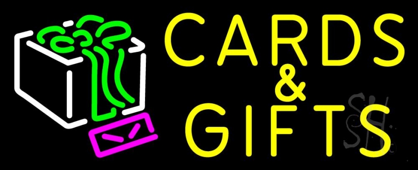 Cards And Gifts Block Neon Sign