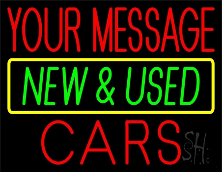 Custom Green New And Used Red Cars 2 Neon Sign