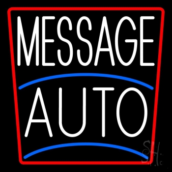 Custom Red Auto Blue Line Neon Sign