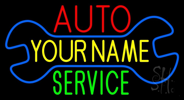 Custom Red Auto Green Service Neon Sign
