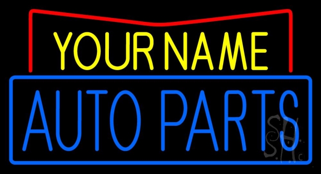 Custom Red Auto Parts Blue Neon Sign