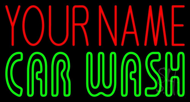 Custom Green Double Storke Car Wash Neon Sign
