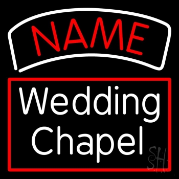 Custom White Wedding Chapel With Border Neon Sign