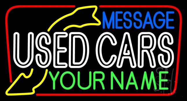Custom Used Cars With Arrow Neon Sign