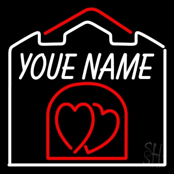 Custom Wedding Chapel Heart Logo Neon Sign