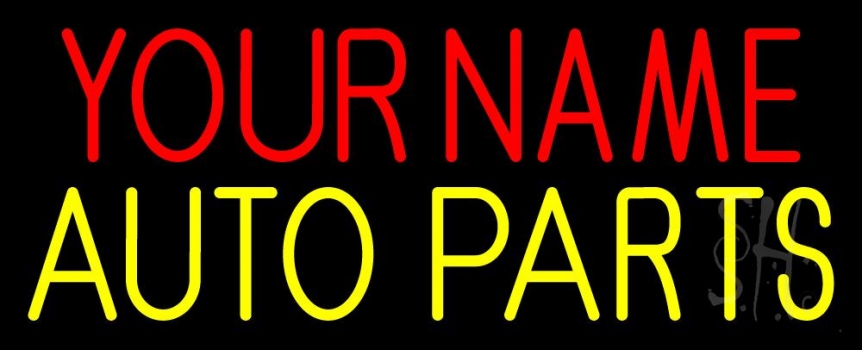 Custom Yellow Auto Parts Neon Sign