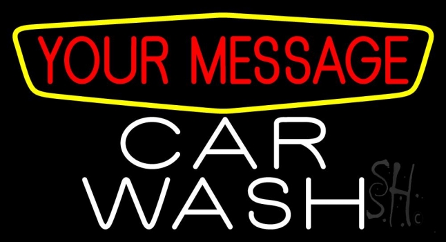 Custom White Car Wash Neon Sign