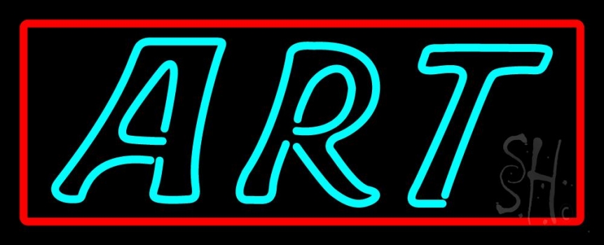 Double Stroke Art With Red Border Neon Sign