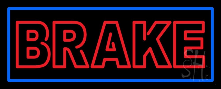 Double Stroke Brake With Border Neon Sign