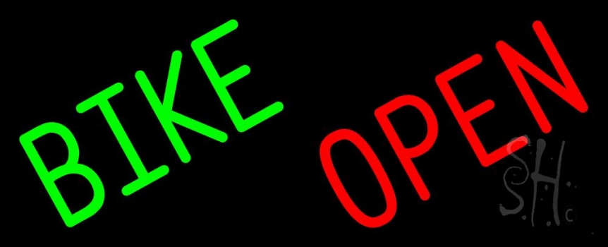 Green Bike Open Neon Sign