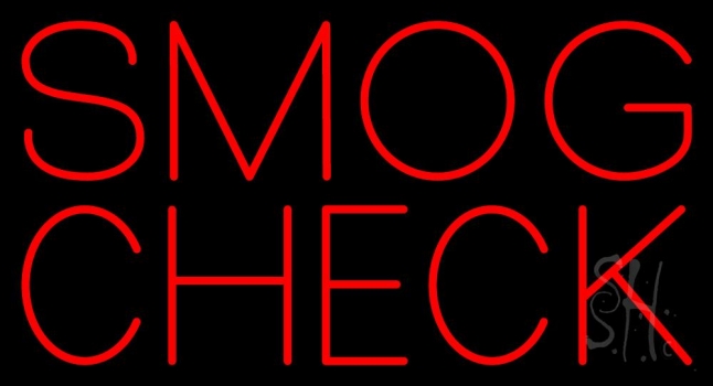Red Smog Check Neon Sign
