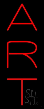 Vertical Red Art Neon Sign