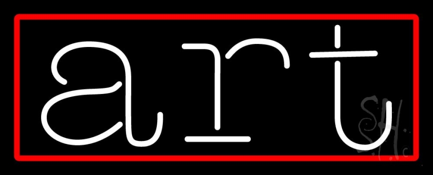 White Art With Border Neon Sign