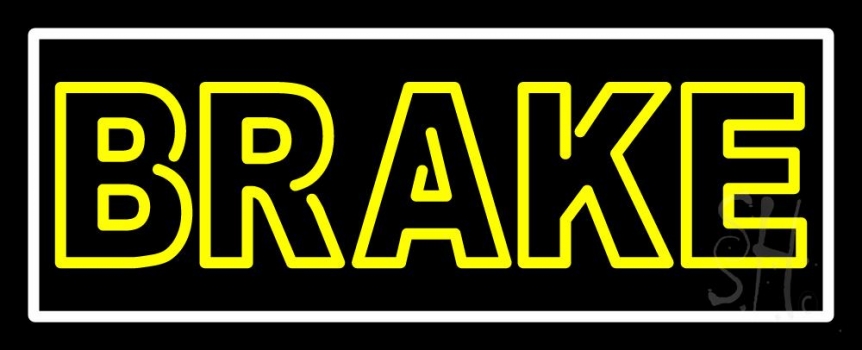 Yellow Brake With Border Neon Sign