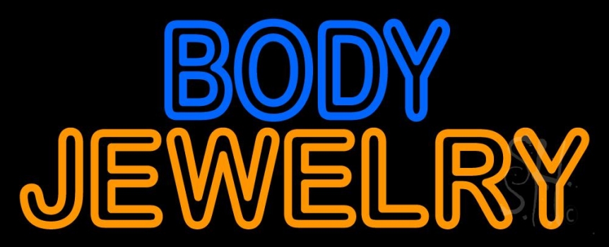 Blue And Orange Body Jewelry Neon Sign
